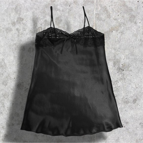 Morgan Taylor Other - Morgan Taylor Intimates Black Satin Lace Teddy/Nightie sz M